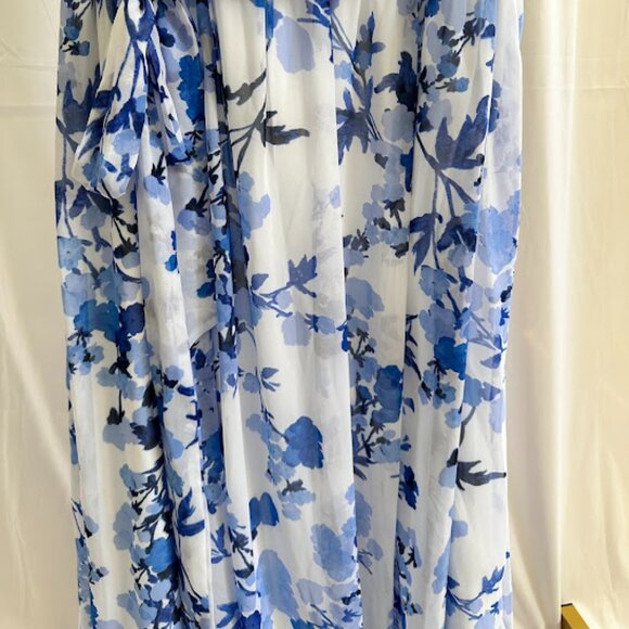 Jessica Howard Women's Plus 24W Blue/White Floral Maxi Dress - Picture 11 of 11